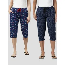 Kryptic Navy & Blue Printed Capris - Pack of 2-picture-48