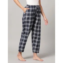 Kryptic Navy & White Cotton Checks Lounge Pants (Pack Of 2) image 4