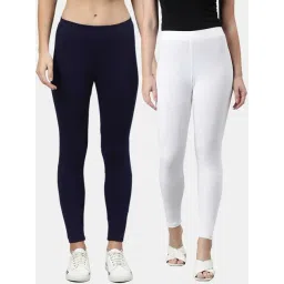 Kryptic Navy & White Regular Fit Leggings -Pack Of 2-picture-35