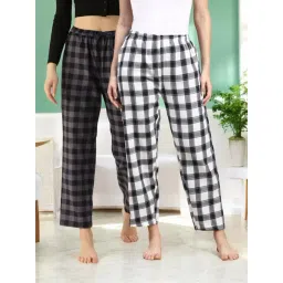 Kryptic Navy Blue & Grey Cotton Relaxed Fit Printed Lounge Pants - Pack of 2-picture-18