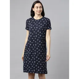 Kryptic Navy Blue Printed Nightdress-picture-11