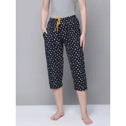 Kryptic Navy Cotton Printed Capris-picture-26