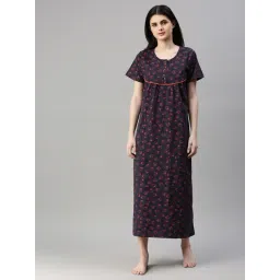 Kryptic Navy Printed Night Dress-picture-16