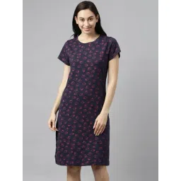 Kryptic Navy Printed Night Dress-picture-14