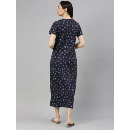 Kryptic Navy Printed Night Dress image 2