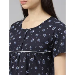 Kryptic Navy Printed Night Dress image 5