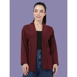 Kryptic Notch Lapel Collar Front Open Full Sleeve Pure Cotton Shrug-picture-36