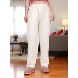 Kryptic Off White Cotton Plain Pyjamas-picture-40