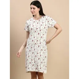 Kryptic Off White Cotton Relaxed Fit Printed Sleep Tee-picture-29