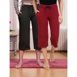 Kryptic Olive & Maroon Solid Capris - Pack Of 2-picture-35