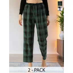 Kryptic Pack Of 2 100% Cotton Mid-Rise Lounge Pants-picture-10