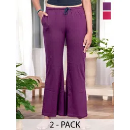 Kryptic Pack Of 2 100% Cotton Mid-Rise Lounge Pants-picture-17