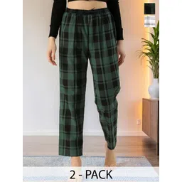 Kryptic Pack Of 2 100% Cotton Mid-Rise Lounge Pants-picture-40