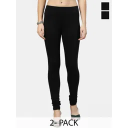 Kryptic Pack Of 2 Churidar Length Cotton Leggings-picture-38