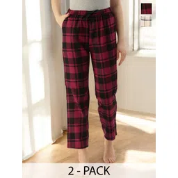 Kryptic Pack Of 2 Pure Cotton Mid-Rise Lounge Pants-picture-20