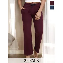 Kryptic Pack Of 2 Pure Cotton Mid-Rise LoungePants-picture-22