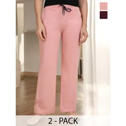 Kryptic Pack Of 2 Pure Cotton Mid-Rise LoungePants-picture-24