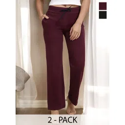 Kryptic Pack Of 2 Pure Cotton Mid-Rise LoungePants-picture-25