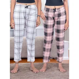 Kryptic Peach & Pink Cotton Relaxed Fit Printed Lounge Pants - Pack of 2-picture-12