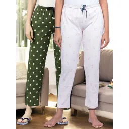 Kryptic Pink & Green Cotton Relaxed Fit Printed Lounge Pants - Pack of 2-picture-31