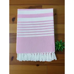 Kryptic Pink & White Striped Printed 210 GSM Bamboo Bath Towel-picture-17