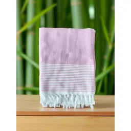 Kryptic Pink & White Striped Printed 210 GSM Bamboo Bath Towel-picture-41
