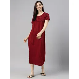 Kryptic Printed Pure Cotton Maxi Nightdress-picture-25