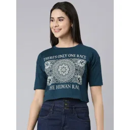 Kryptic Pure Cotton Printed Drop Shoulder Oversized Crop T-Shirt-picture-36