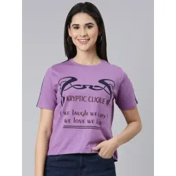 Kryptic Purple Cotton Printed T-Shirt-picture-29