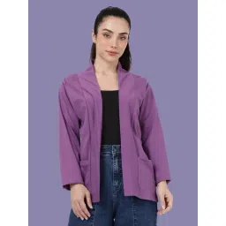 Kryptic Purple Regular Fit Solid Shrug-picture-20