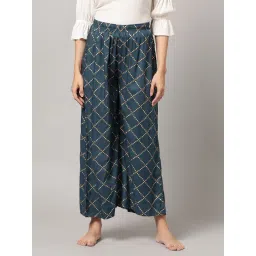 Kryptic Teal & Gold Printed Lounge Pants-picture-48