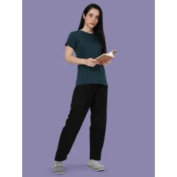 Kryptic Teal Blue Solid Lounge T-Shirt image 5