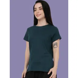 Kryptic Teal Blue Solid Lounge T-Shirt image 4