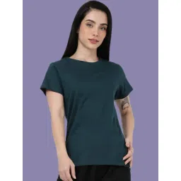 Kryptic Teal Blue Solid Lounge T-Shirt image 1