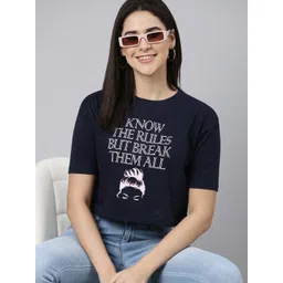 Kryptic Typography Printed Round Neck Cotton Crop Oversized T-shirt-picture-16