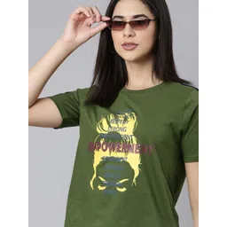 Kryptic Typography Printed Round Neck Cotton Crop Relaxed Fit T-shirt-picture-12