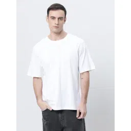 Kryptic White Relaxed Fit Printed Oversized Crew T-Shirt-picture-38