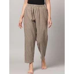 Kryptic Women Checked Pure Cotton Lounge Pants-picture-12