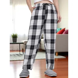 Kryptic Women Checked Pure Cotton Mid-Rise Lounge Pant-picture-34
