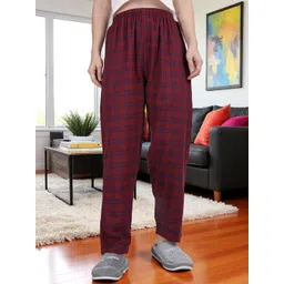 Kryptic Women Checked Pure Cotton Mid-Rise Lounge Pant-picture-24