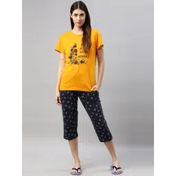 Kryptic Women Mustard & Black Printed Night Suit-picture-44