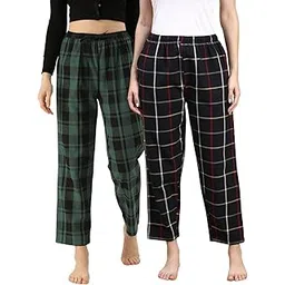 kryptic women Pack of 2 Mid-Rise Pure Cotton Regular Fit Lounge Pants-picture-24