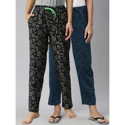 Kryptic Women Pack Of 2 Printed Cotton Lounge Pants-picture-21