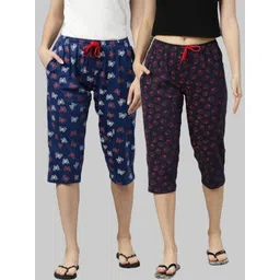 Kryptic Women Pack of 2 Printed Lounge Capris-picture-12