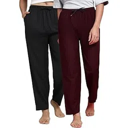 kryptic Women Pack of 2 Pure Cotton Printed Relaxed fit Lounge Pant with Side Pocket-picture-16