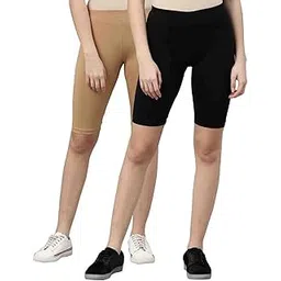 kryptic Women Pack of 2 Solid Slim Fit Regular Shorts-picture-25