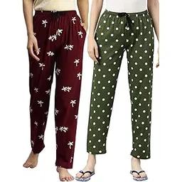 kryptic Women Printed pure cotton elasticated waist band regular fit pyjama-picture-22