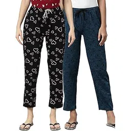 kryptic Women Printed pure cotton elasticated waist band regular fit pyjama-picture-29