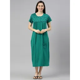 Kryptic Women Printed Pure Cotton Nightdress-picture-29