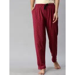 Kryptic Women Printed Pure Cotton Relaxed Fit Lounge Pants-picture-21